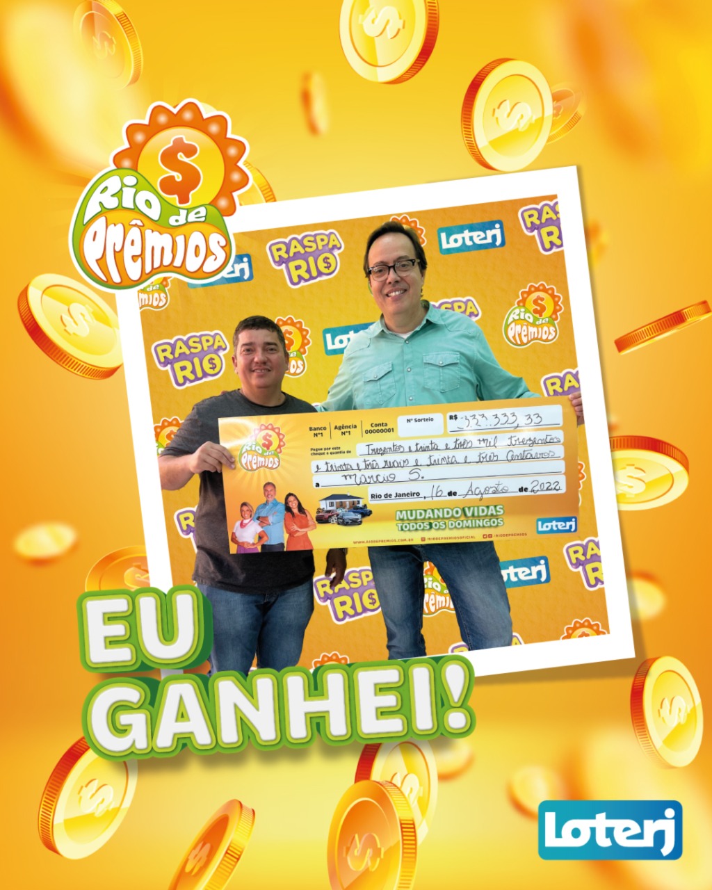 Márcio ganhou mais de 300 mil reais no Rio de Prêmios