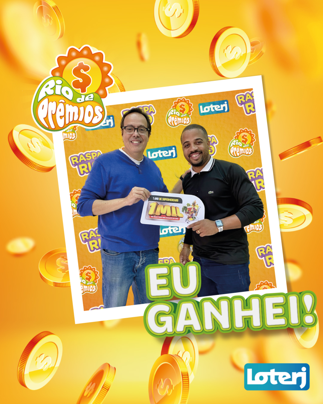 Vinicius ganhou 1 ano de supermercado com o Rio de Prêmios