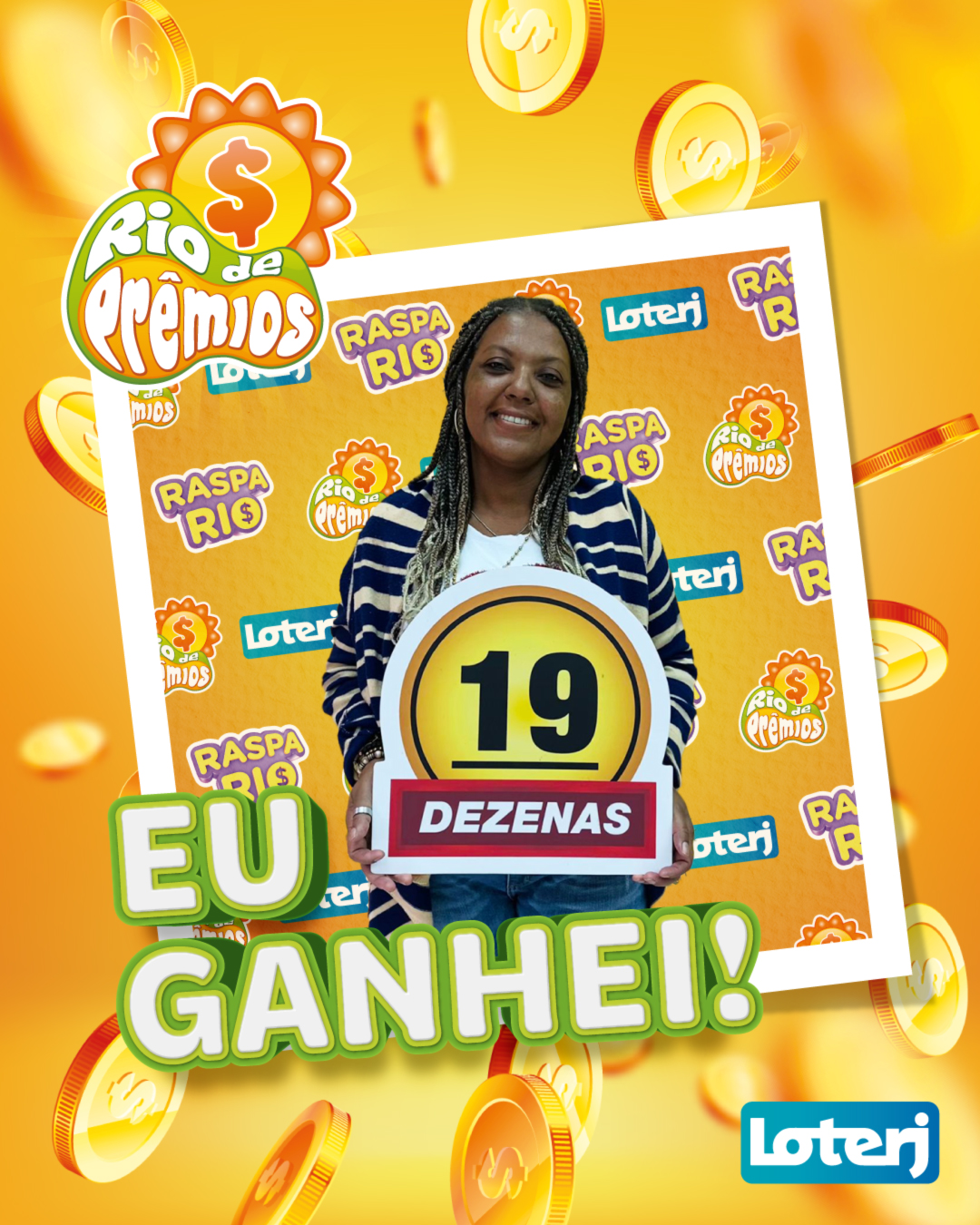 Ganhadora nas 19 dezenas do Rio de Prêmios