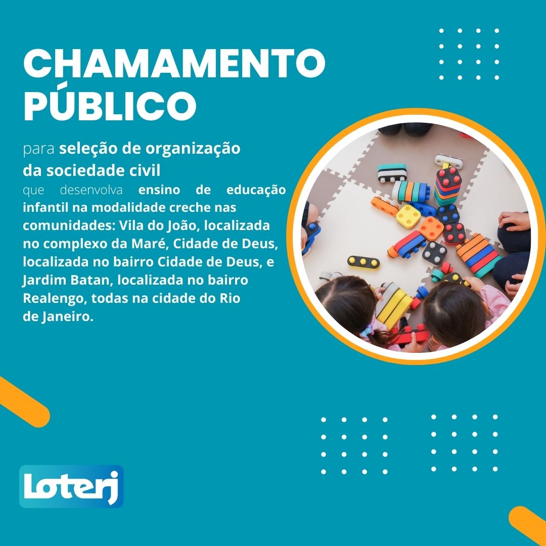 Loterj lança Chamamento Público para projetos de educação infantil 