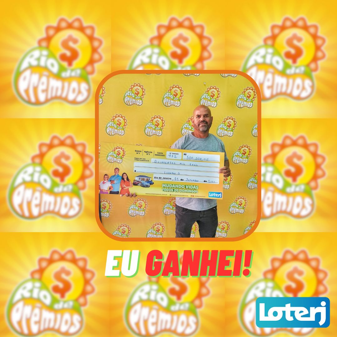 Leandro esteve na sede da Loterj para dar entrada no seu prêmio de R$ 500 mil