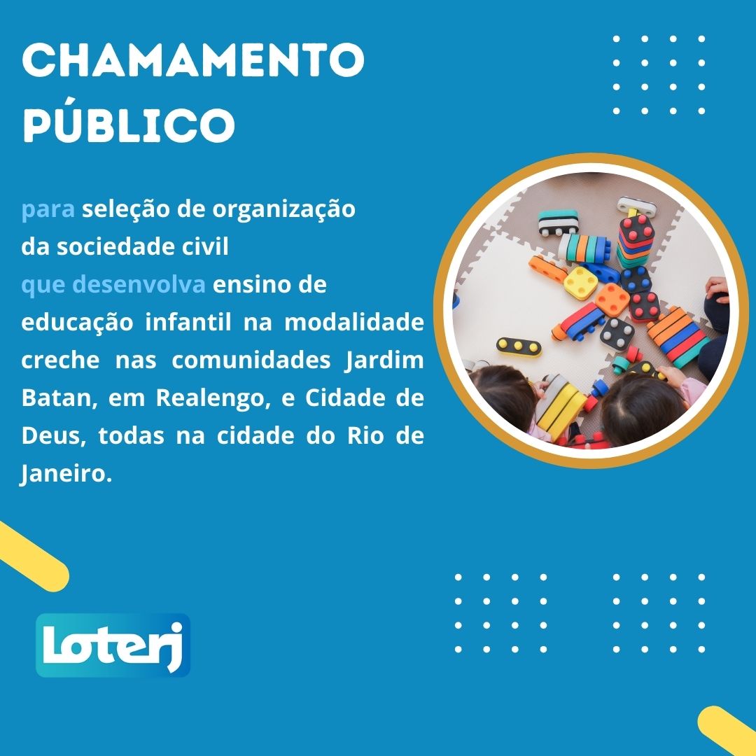Loterj lança Chamamento Público para projetos de educação infantil